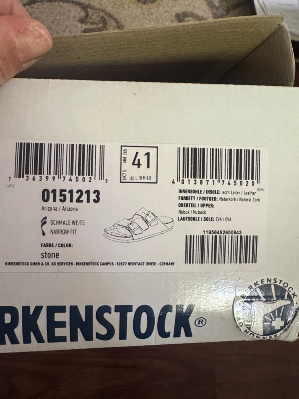 Birkenstock Double-Strap Sandals in Light Gray stone W/ Bronze Buckles - Arizona